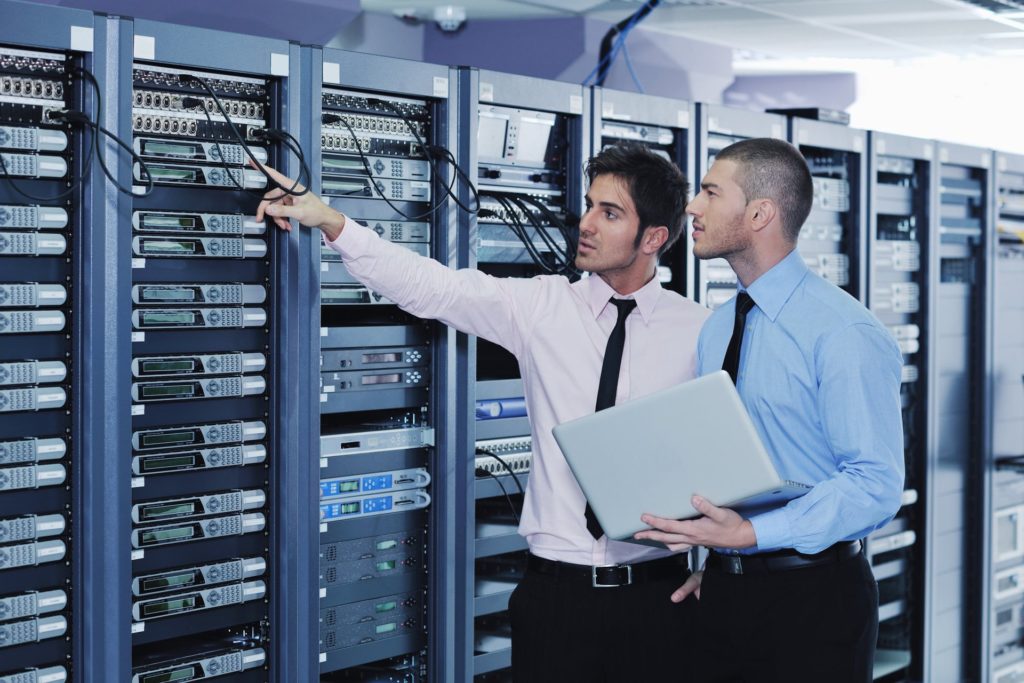 two men near data centre
